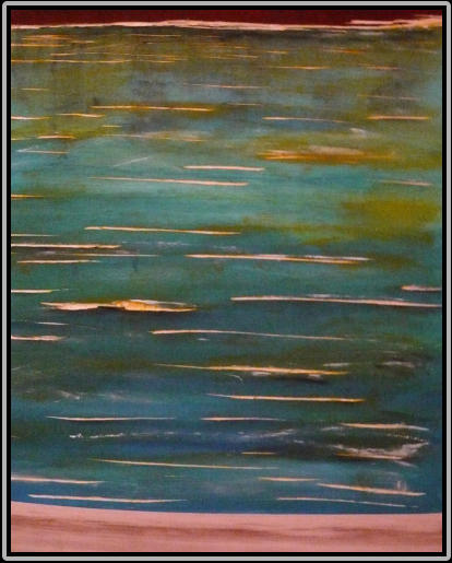 The sea 40,0cm x 50,0cm Acrylic and carving on wood