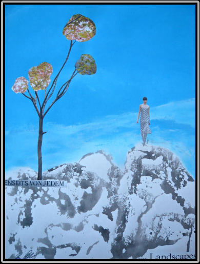 The view 40,0cm x 50,0cm Collage Acrylic and paper